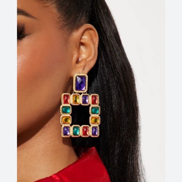 Fashion Nova Colorful Gemstone Earrings - Picture 6 of 11